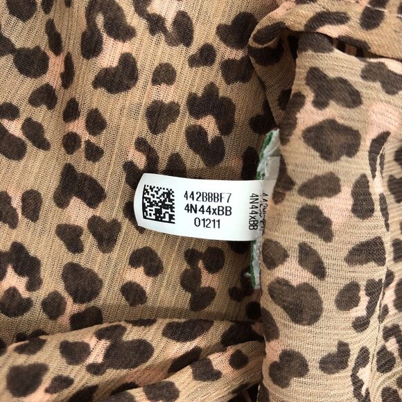 Aerie Leopard Print Cover Up Women’s OS Sheer Brown Pink Kimono Sleeve Open Wrap - Picture 9 of 10